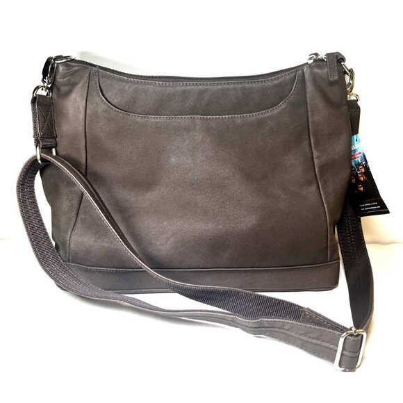 GUN TOTE’N MAMAS Brown Leather Large Shoulder Bag- NWT (w/ imperfection scratch) - Picture 1 of 16
